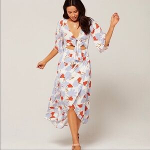 NWT L*SPACE Kellen Floral Cutout Hi - Low Midi Dress – Coastal Boho Resort – L